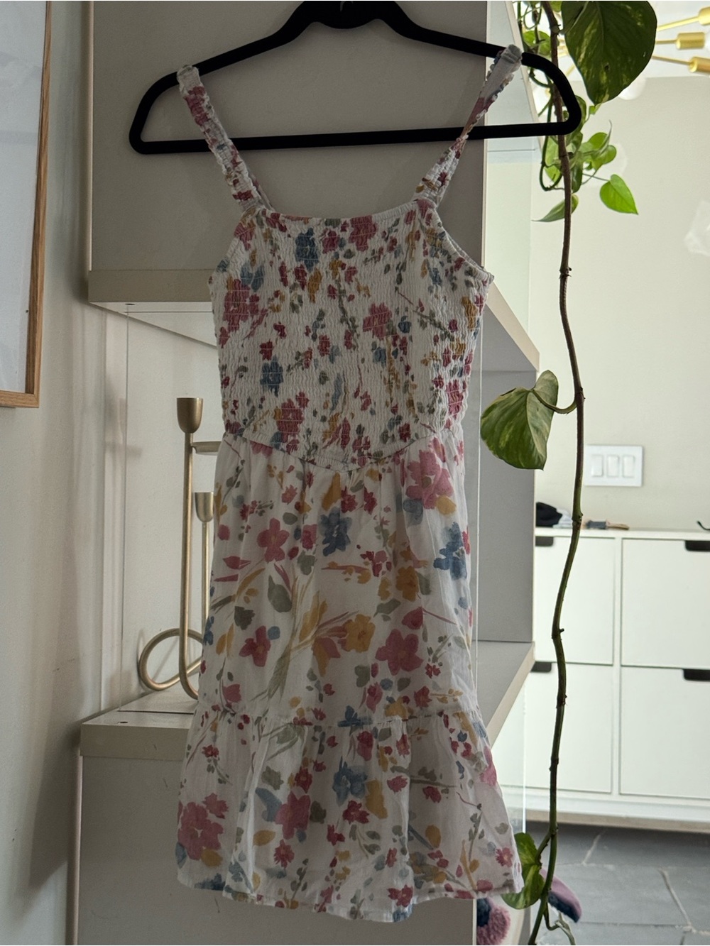 abercrombie kids White Floral Sundress with Pink Blue Yellow Flowers